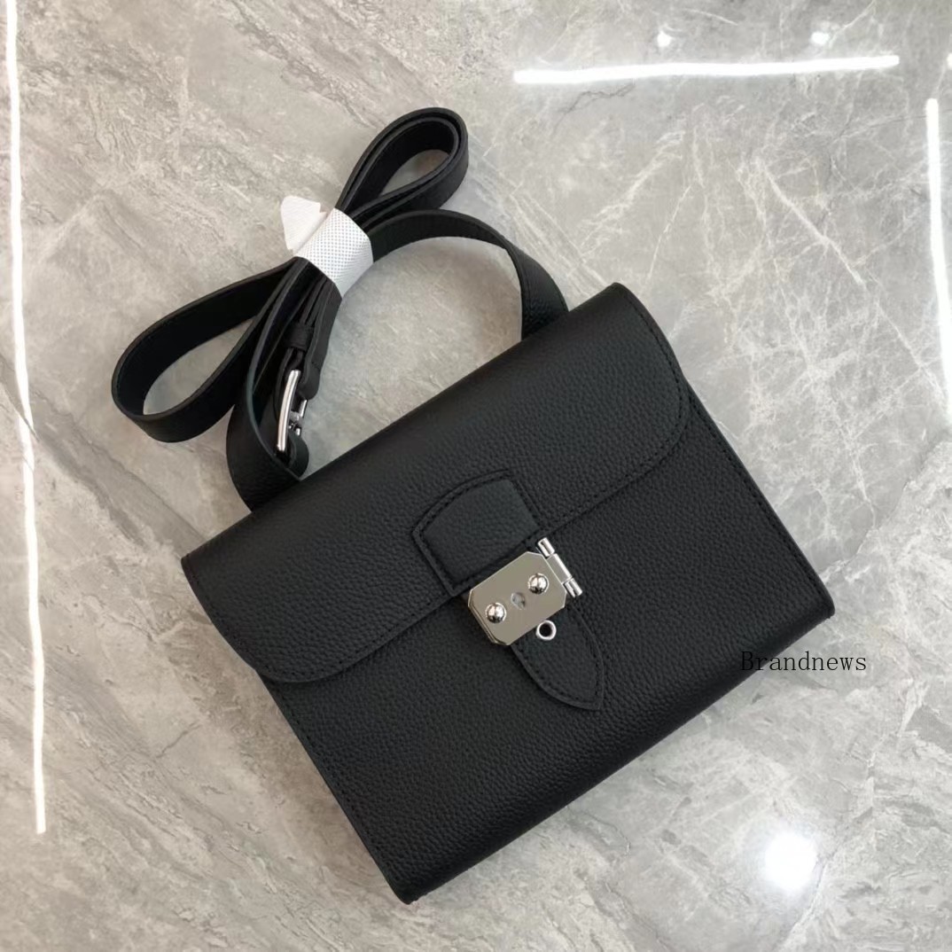 Genuine Crossbody Bag For Men & Women - T Leather Designer Clutch, Black, Grey, Brown, White