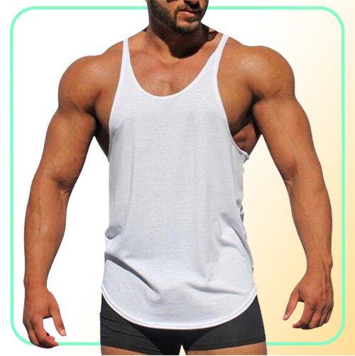 Muscleguys Gyms Tank Tops Mens Sportswear Undershirt Bodybuilding Men Fitness Clothing Y back workout Vest Sleeveless Shirt