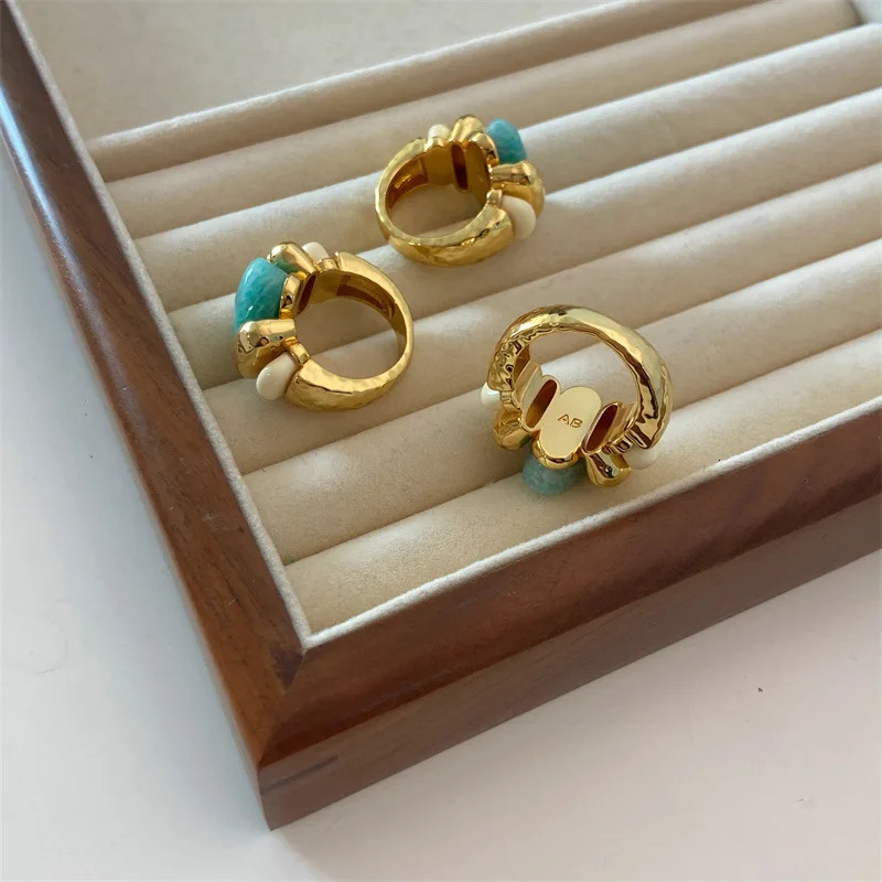 Band Rings Blue ite rings for women vintage braided rings summer ethnic elegant jewelry in jewelry for 231218