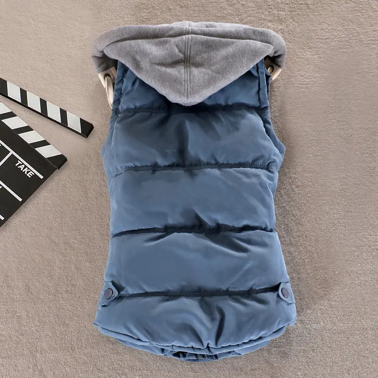 Women's Vests Plus Size 6XL Women Vest Winter Coat Ladies Gilet Colete Feminino Casual Pocket Hooded Waistcoat Female Sleeveless Jacket 231218