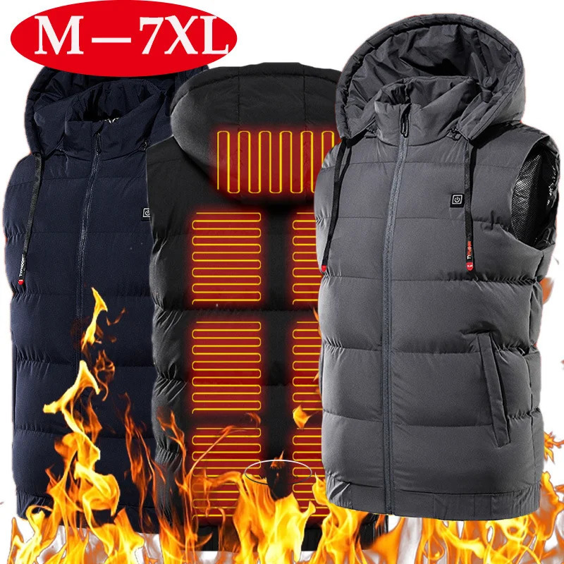 Men's Vests 9 Areas Heated Vest Winter Smart Heating Jacket Self Women's Constant Temperature Electric Usb Warmer Coat 231218