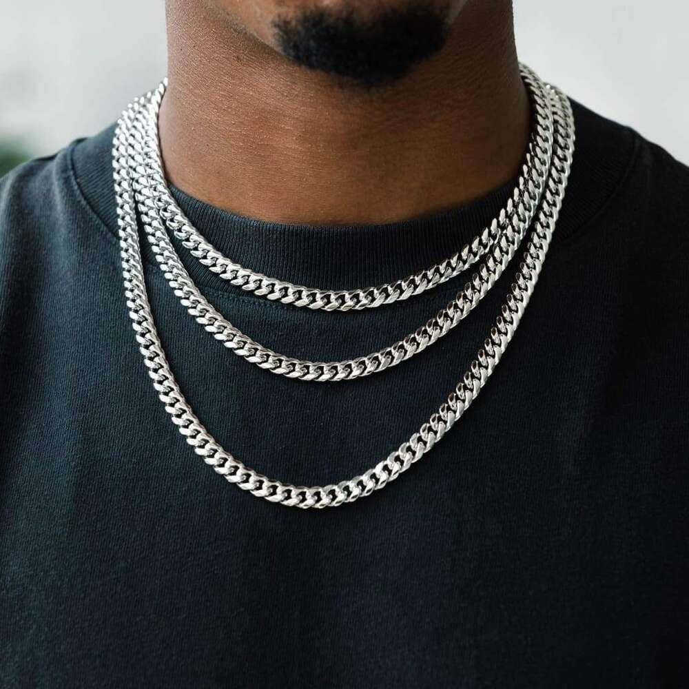 Beiyan Gold Chain 14k 18k Gold Plated Miami Style Hip Hop Cuban Link Chain Stainless Steel Necklace Jewelry For Mens