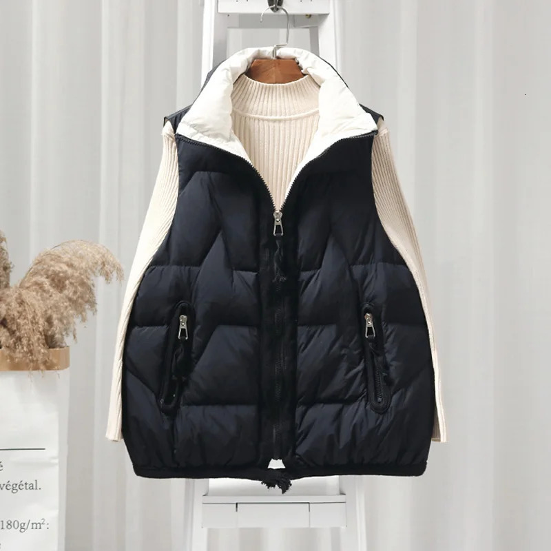 Women's Vests Winter Sleeveless Jacket Female Down Vest 2023 Duck Puffer Waistcoat Ultra Light Winderproof Outwear Women Gilet 231218