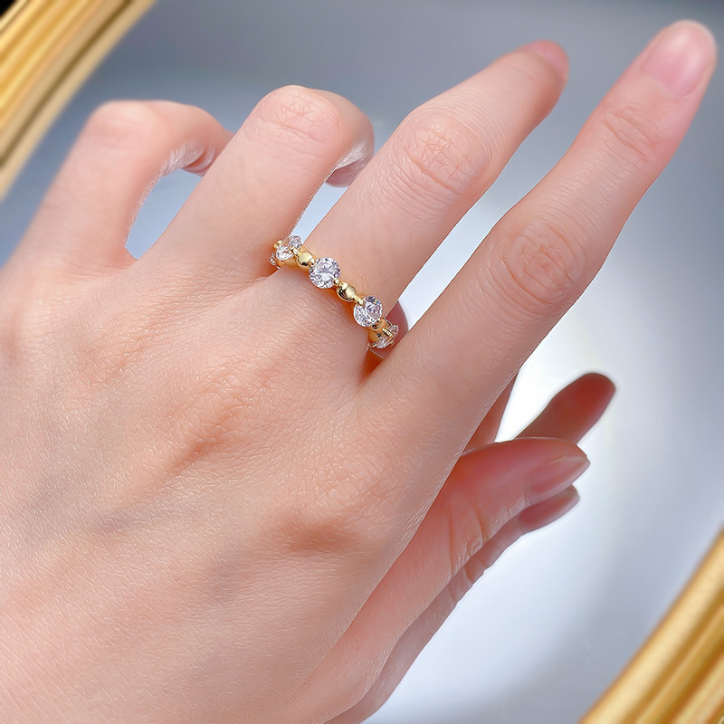 14K Gold Moissanite Dia Ring 100% Sterling Sier Party Wedding Band Rings for Women Men Engagement Jewelry Gift