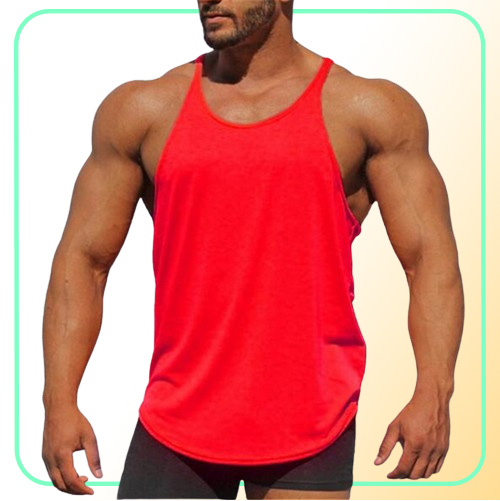 Muscleguys Gyms Tank Tops Mens Sportswear Undershirt Bodybuilding Men Fitness Clothing Y back workout Vest Sleeveless Shirt
