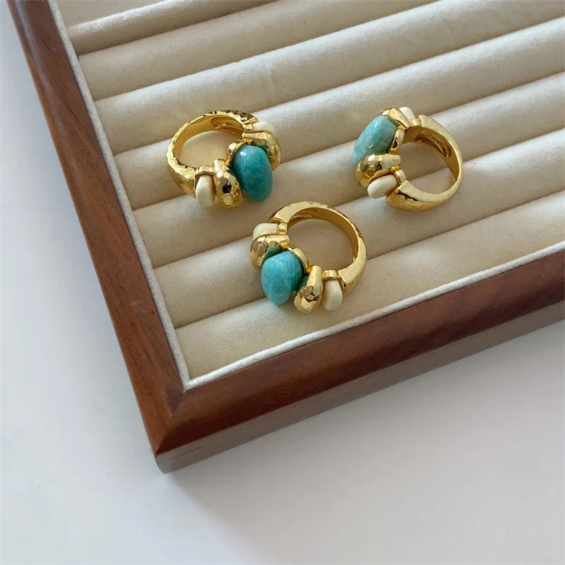 Band Rings Blue ite rings for women vintage braided rings summer ethnic elegant jewelry in jewelry for 231218
