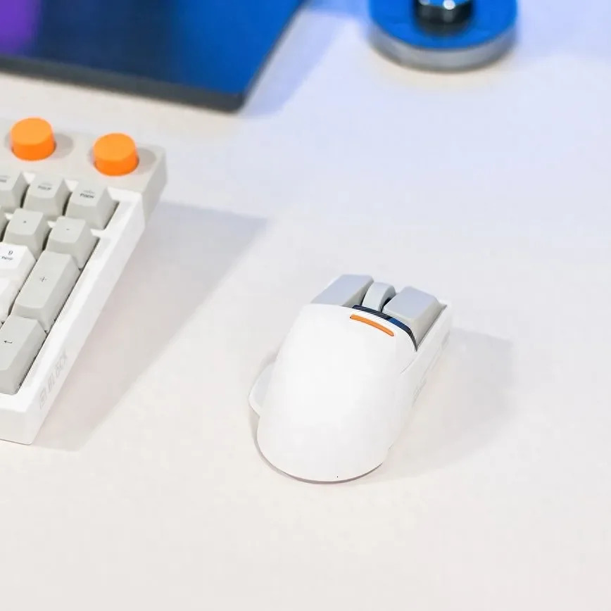 Mice Lofree PBT Mouse Retro Grey 2 4G Wireless Bluetooth 3 Modes Rechargeable Office Game Charging OE909 231216