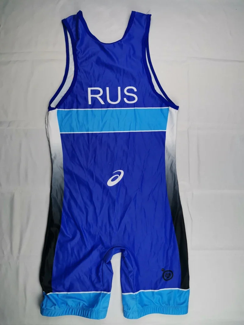 Print Wrestling Suit Freestyle Competition Training Wrestling Suit Adult Nylon High Stretch Wrestling RUS 231216