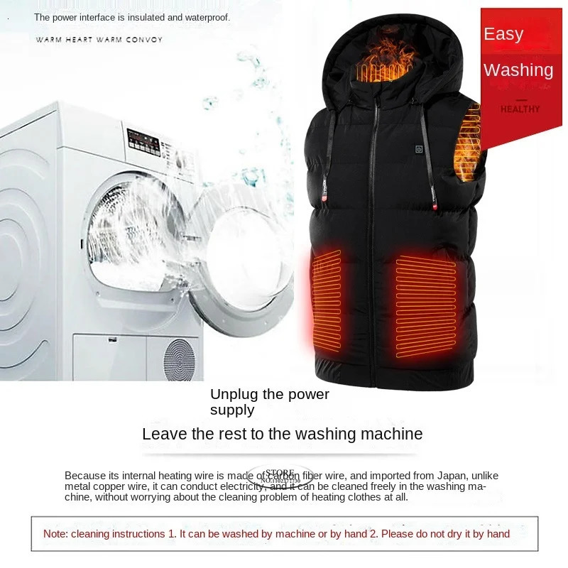 Men's Vests 9 Areas Heated Vest Winter Smart Heating Jacket Self Women's Constant Temperature Electric Usb Warmer Coat 231218
