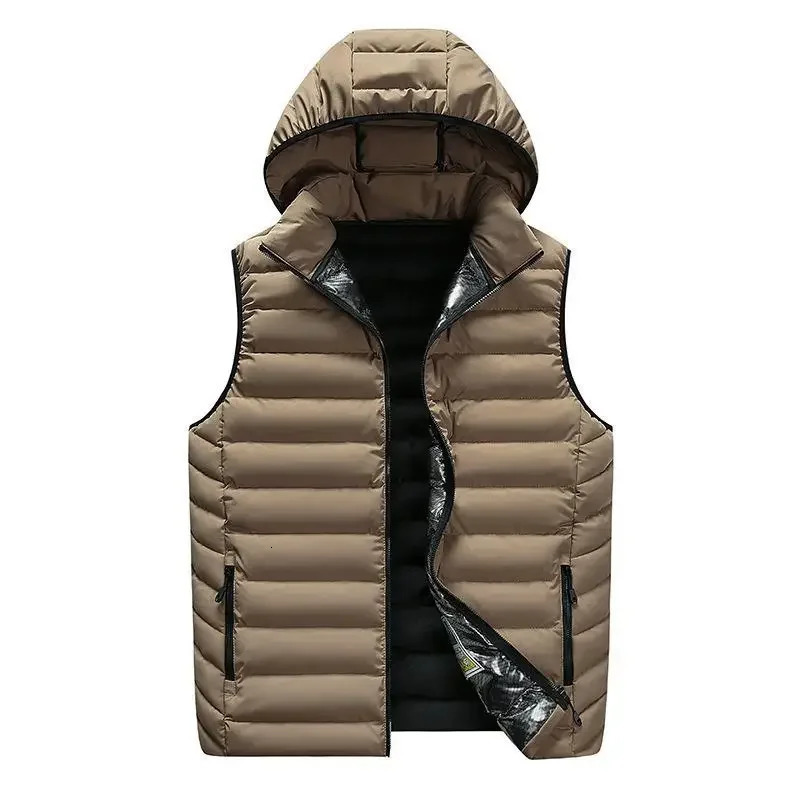 Men's Vests Autumn and Winter Large Cotton Vest Thickened Warm Tank Top Sleeveless Sweetheart Coat 231218