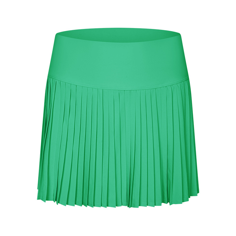 LU Water -cooled Cooling Elastic Tinner Fashion Pleated Skirt Two -layer Three -point Sports Pants Skirt