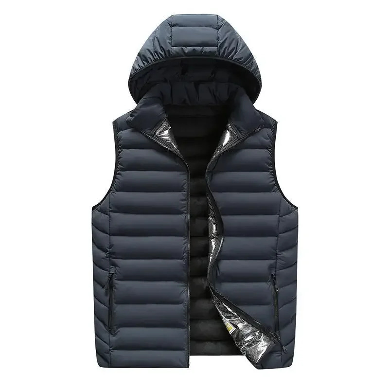 Men's Vests Autumn and Winter Large Cotton Vest Thickened Warm Tank Top Sleeveless Sweetheart Coat 231218