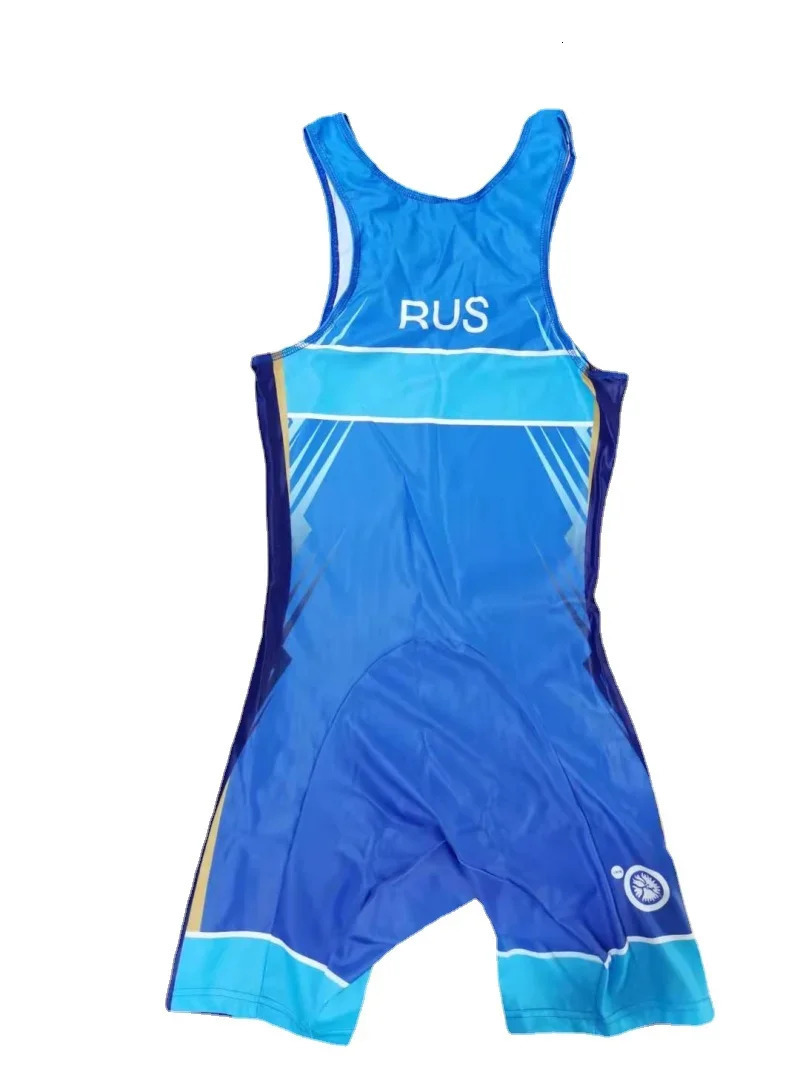 Print Wrestling Suit Freestyle Competition Training Wrestling Suit Adult Nylon High Stretch Wrestling RUS 231216