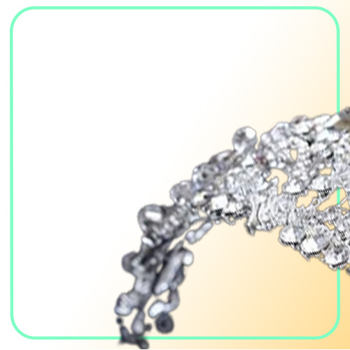 Gorgeous Princess Big Wedding Crowns Bridal Jewel Headpieces Tiaras Women Silver Metal Cryst European Headpieces Jewelry Bridal Ac