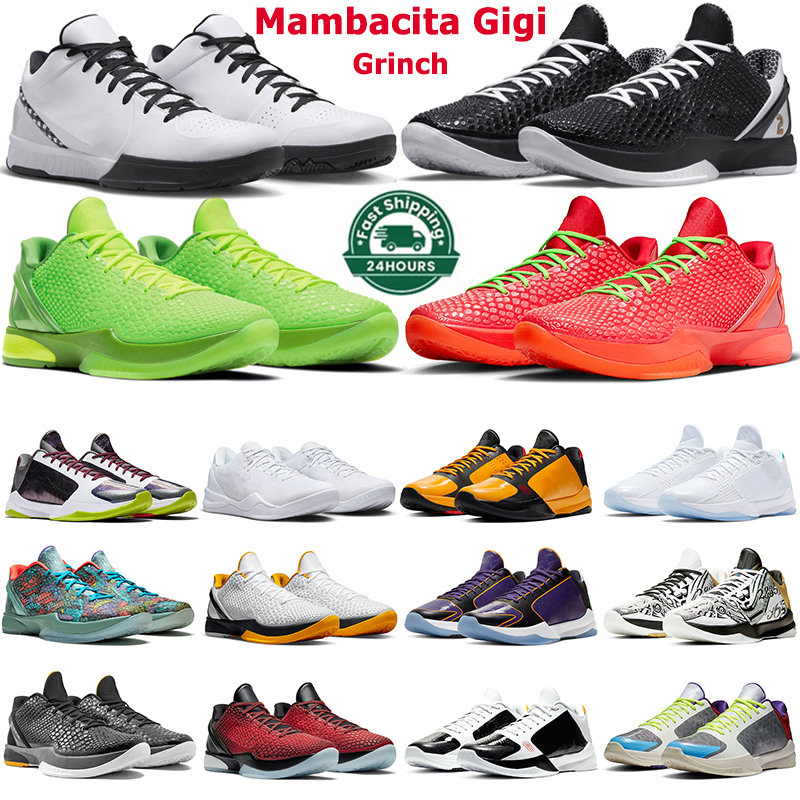 9 days arrived men shoes Kobies mamba basketball 6 Protro Grinch Mambacita Gigi Sweet 16 Challenge Red 5 Bruce Lee Lakers Rings Black Gold mens trainers outdoor sports