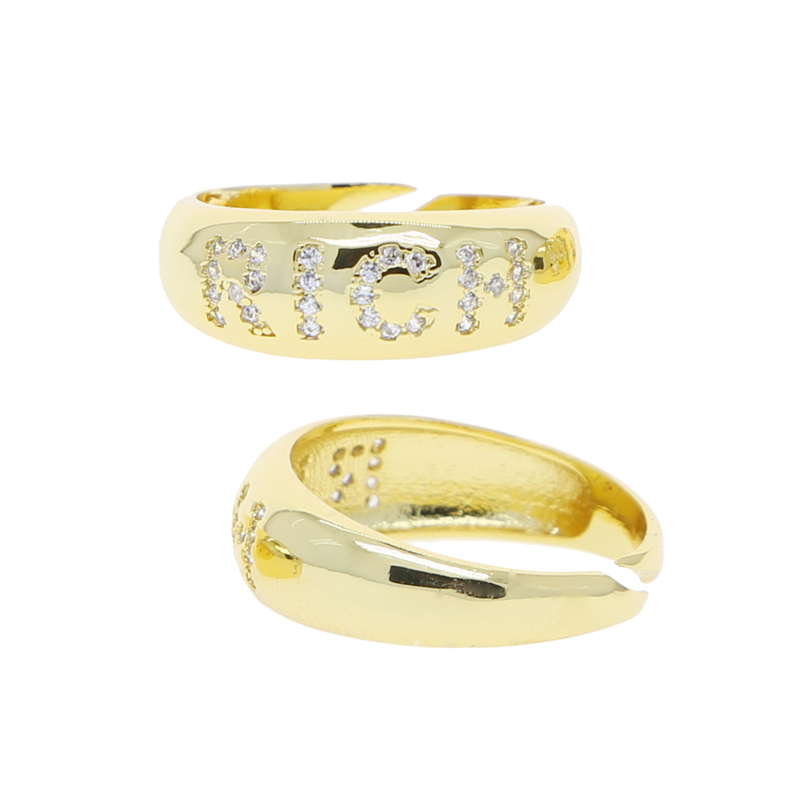 Adjustable Open Designer Ring: High-Quality Zircon Women Men Ring for 2024 Jewelry Wholesale