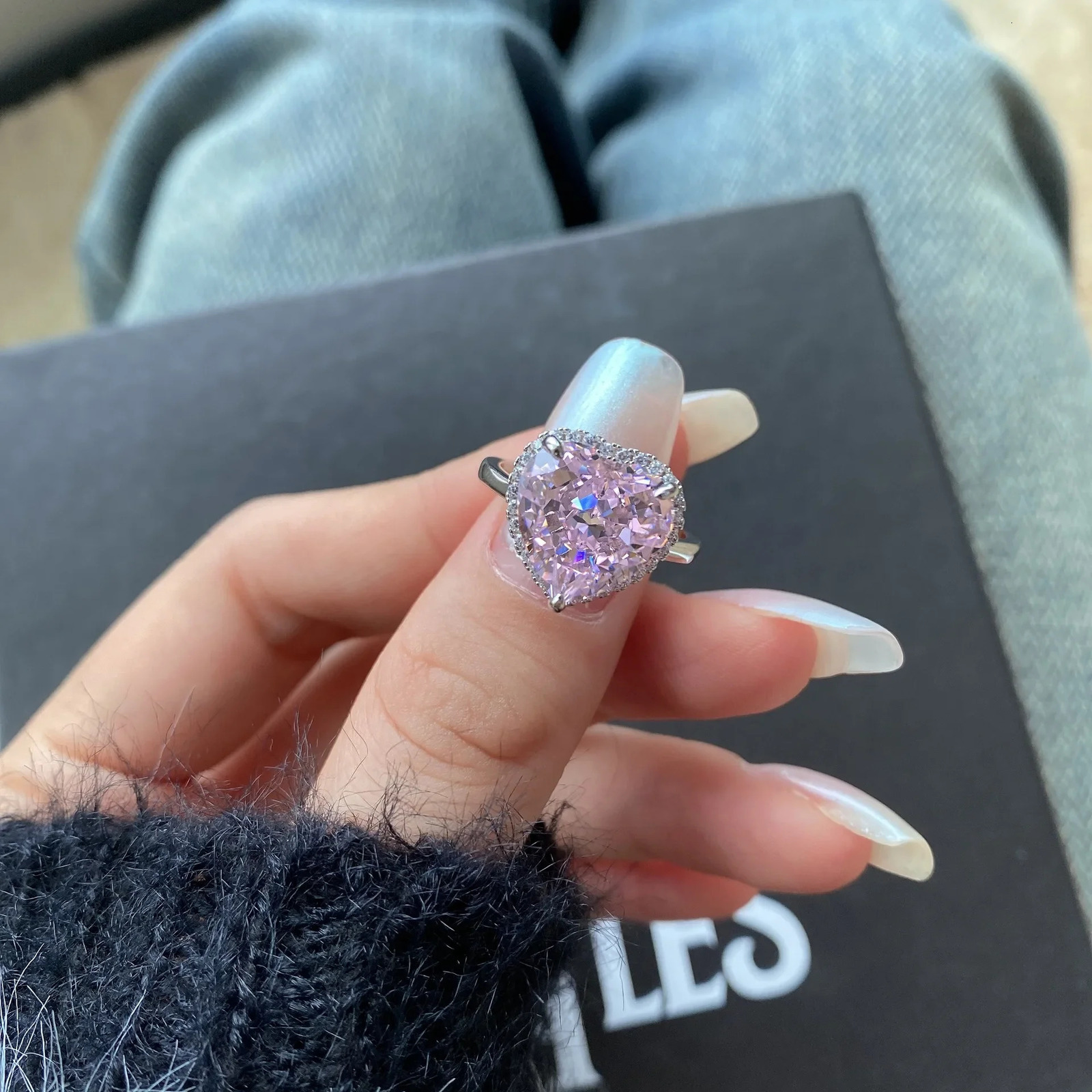 Wedding Rings PANSYSEN 100% 925 Sterling Silver High Carbon Diamond Pink Sapphire Gemstone Engagement Ring Wedding Band for Women Fine Jewelry 231218
