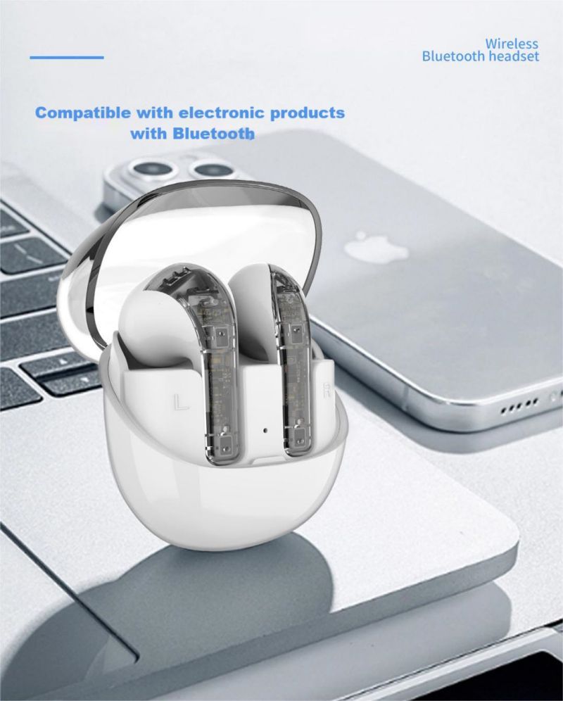New style TWS Bluetooth wireless earphones C01 In-ear headset Transparent shell Fingerprint control Built-in Microphone High quality Sport Earphone Mu