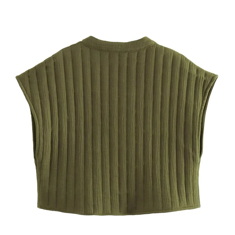 Women's Vests 2023 High quality autumn and winter women's clothing European American style round neck sleeveless embroidered cotton ve 23121