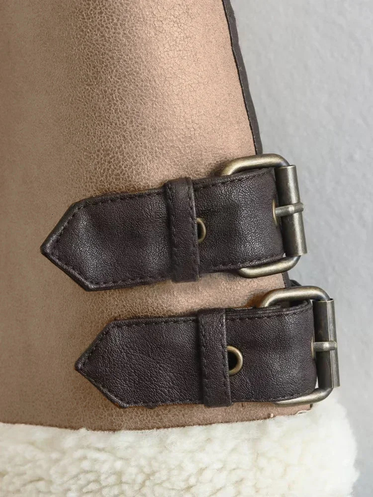 Women's Vests Suninheart Women Autumn Fashion Fur In One Waistcoat Vintage Sleeveless Female Vest Coat Chic Tops 231218