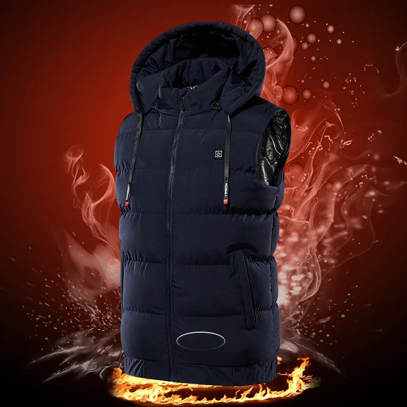 Men's Vests 9 Areas Heated Vest Winter Smart Heating Jacket Self Women's Constant Temperature Electric Usb Warmer Coat 231218
