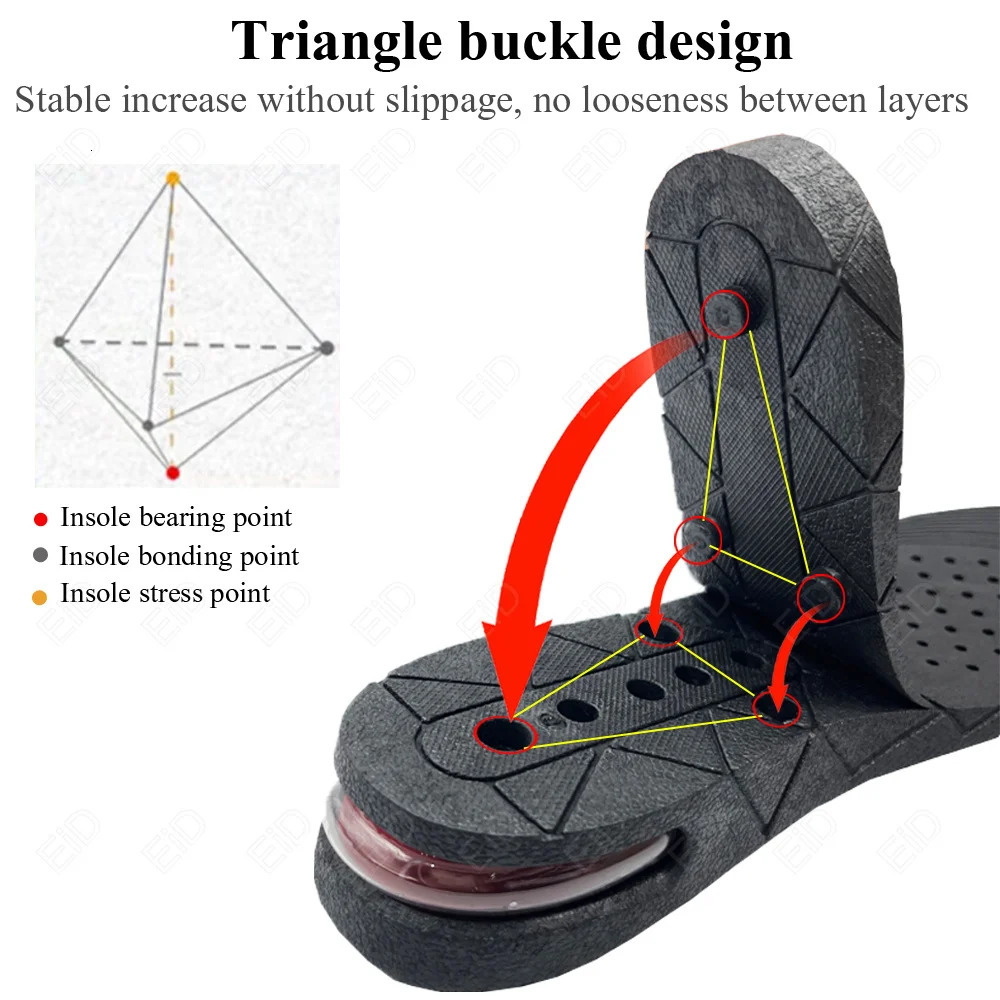 Shoe Parts Accessories EiD 3-9cm Height Increase Insole Cushion Height Lift Adjustable Cut Shoe Heel Insert Taller shockarch Support Absorbant Foot Pa