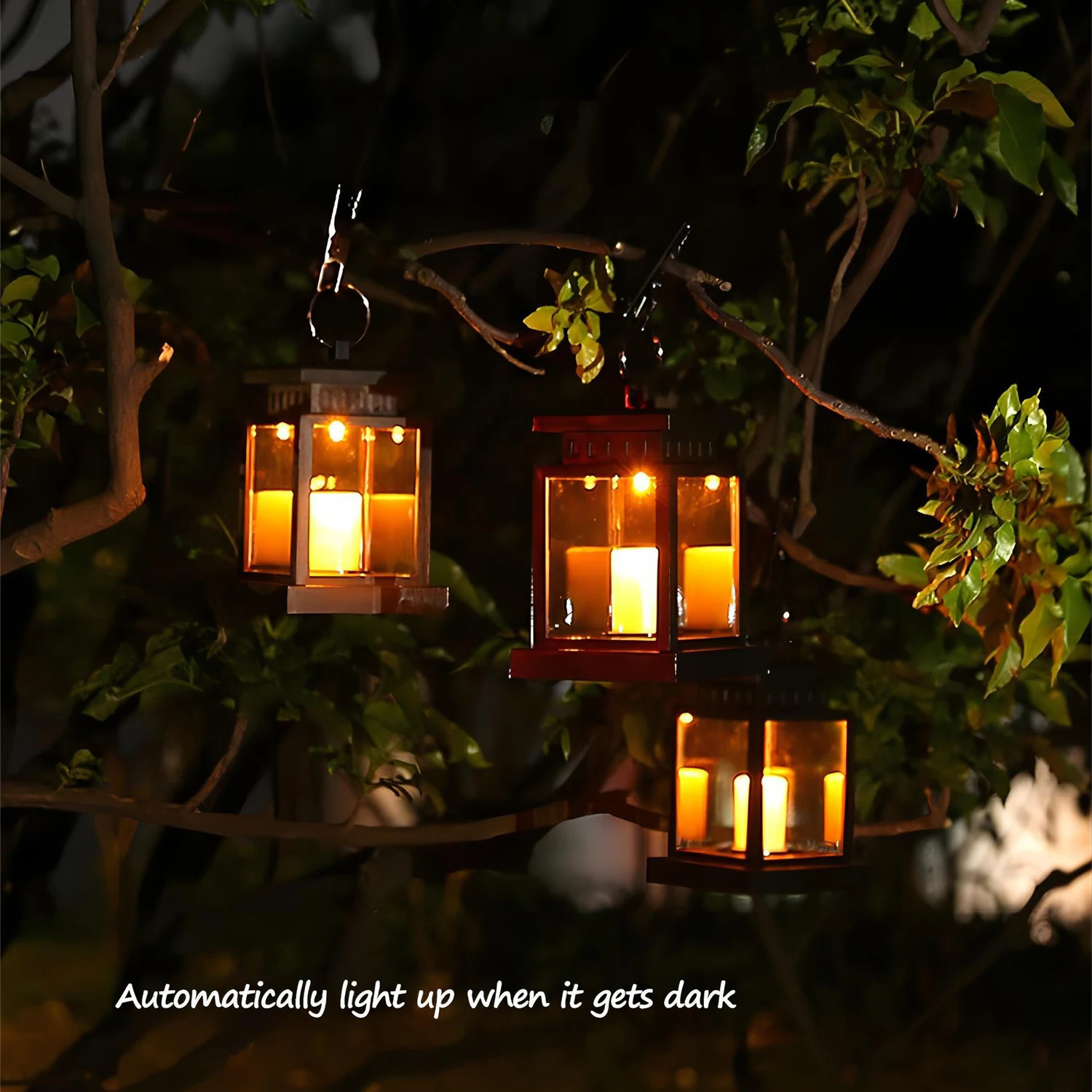 Garden Decorations LED Solar Lights Candle Lantern Outdoor Lamp With Hook Landscape Lighting Floor Waterproof Christma 231216