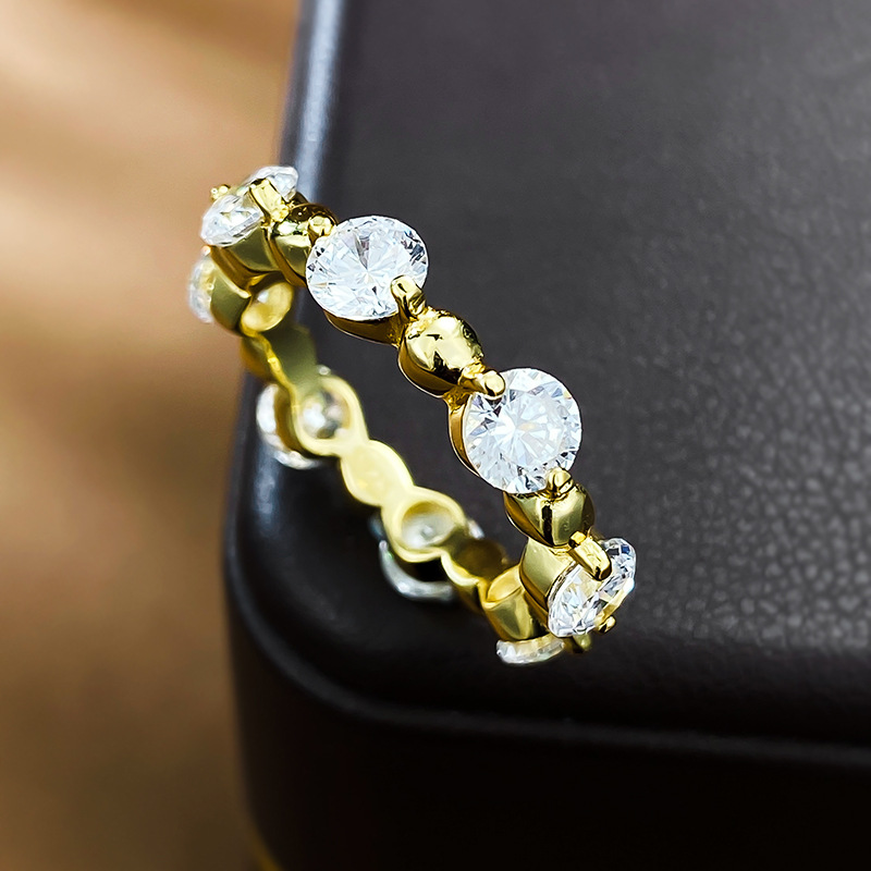 14K Gold Moissanite Dia Ring 100% Sterling Sier Party Wedding Band Rings for Women Men Engagement Jewelry Gift