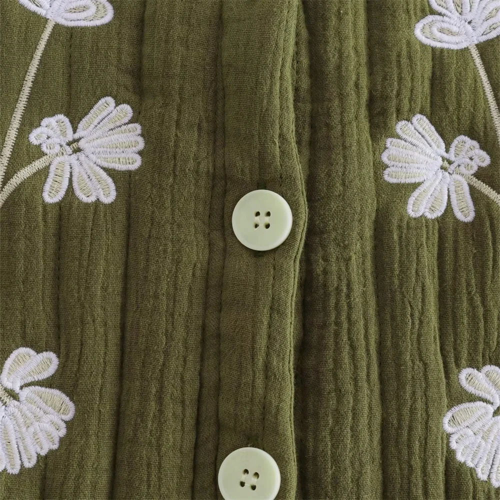 Women's Vests 2023 High quality autumn and winter women's clothing European American style round neck sleeveless embroidered cotton ve 23121