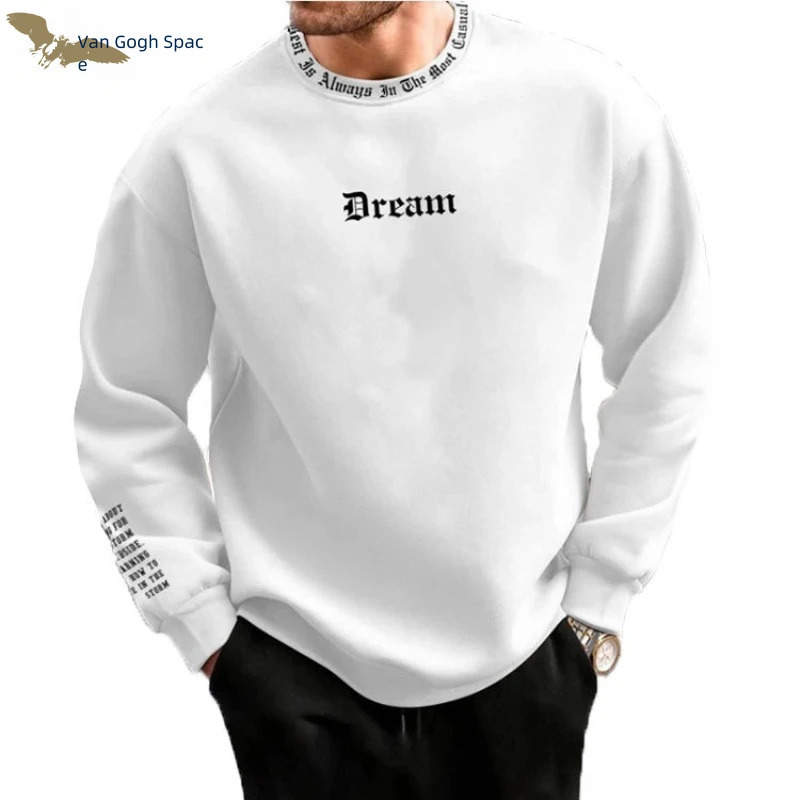 Mens Hoodies Sweatshirts Fashion Solid Color Casual Print Sweatshirt Man Long Sleeve Sport T Shirt 231218