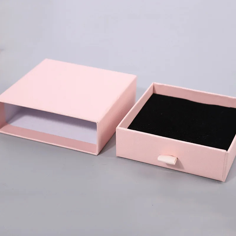 Jewelry Boxes 12pcs Travel Jewelry Drawer Cardboard Box with Black Sponge For Ring Necklace Bracelet Earring Packaging Organizer Gift Case Box 231218