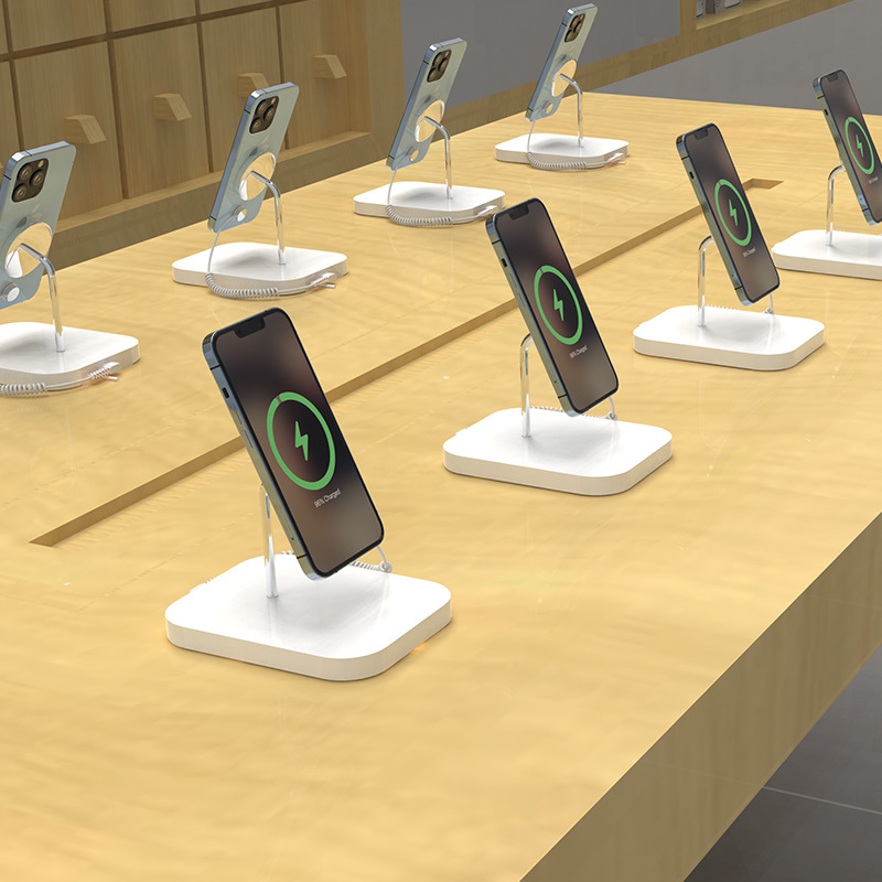 Mobile Phone Security Anti-Theft Alarm Display Stand For All Brand Phone With Wireless Charging Function