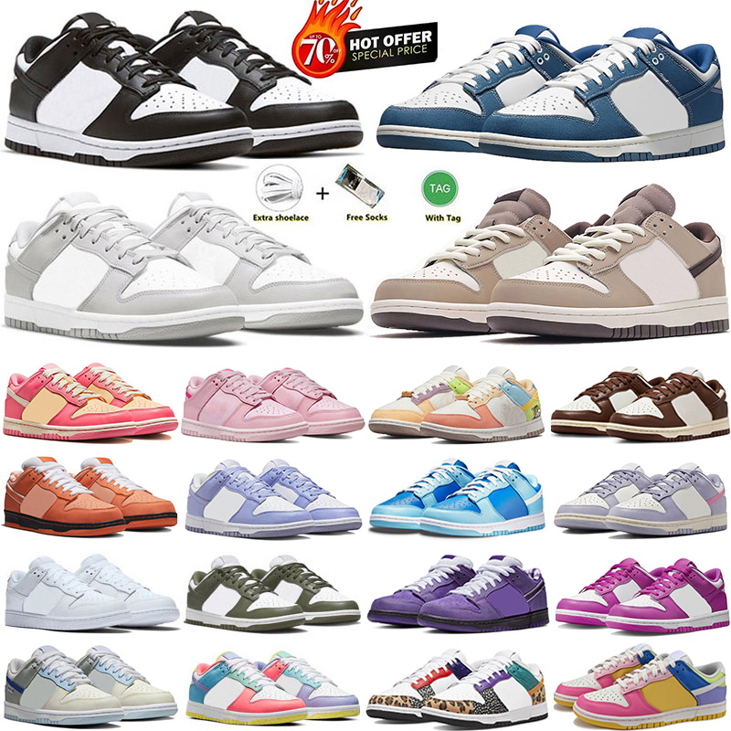 Designer Low Running shoes for Men Women Black White Panda Photon Dust Kentucky University Red green Brazil Chicago trainers outdoor sports sneakers EUR 34-48