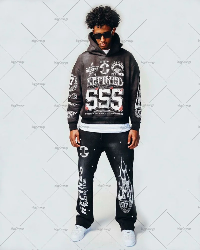 Mens Hoodies Sweatshirts Y2K high street clothing oversized pullover sweatshirt mens spring and autumn fashion loose versatile hoodie 231218