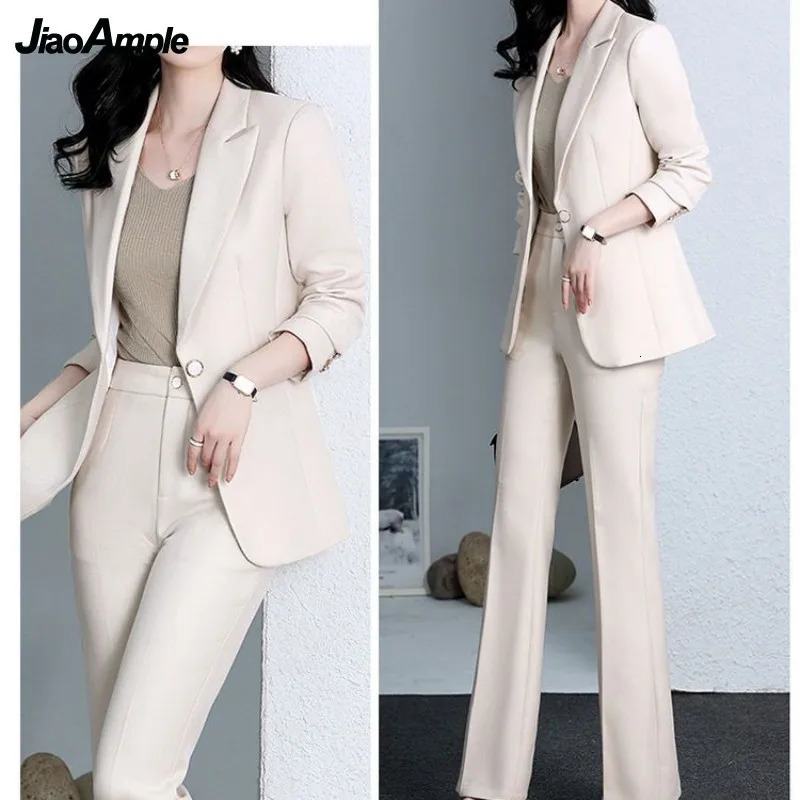 Women's Suits Blazer's 2023 Spring Autumn Fashion Professional Suit Two Piece Korean Elegant Casual Blazers Jacket Pants Matching Set 231219