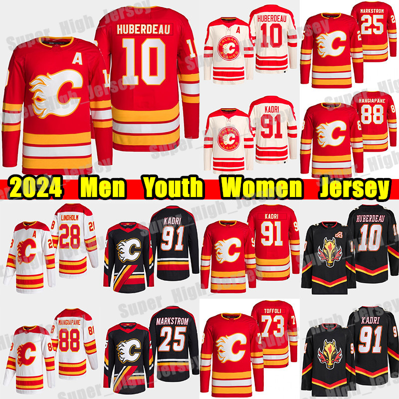 #10 Jonathan Huberdeau 2023 Heritage Classic hockey jersey #91 Nazem Kadri Jacob Markstrom Elias Lindholm Andrew Mangiapane Mikael Backlund Jarome Iginla jerseys