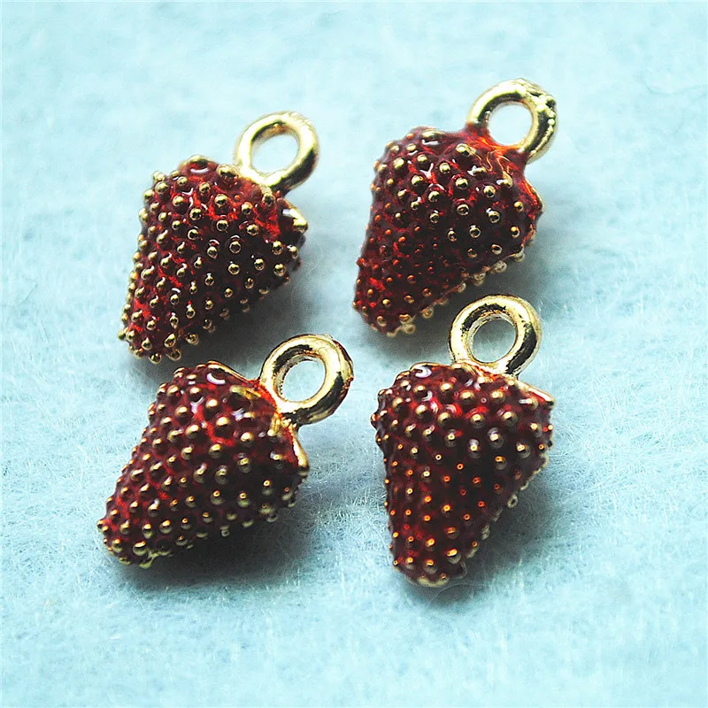 Charms 40PCS Women's Pendants Fruit Shape Strawberry Chilli Pepper Cherry Metal Material DIY Jewelry Findings 231218