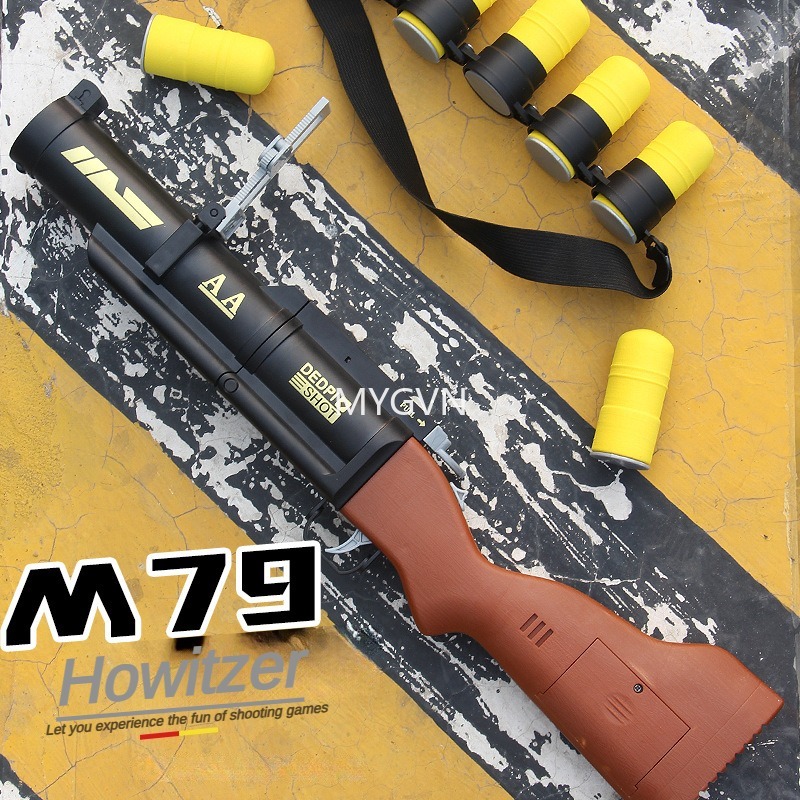 M79 Howitzer Toy Gun Soft Bullet Rocket Launcher Manual Shooting Model for Boys Kids Children Outdoor Games