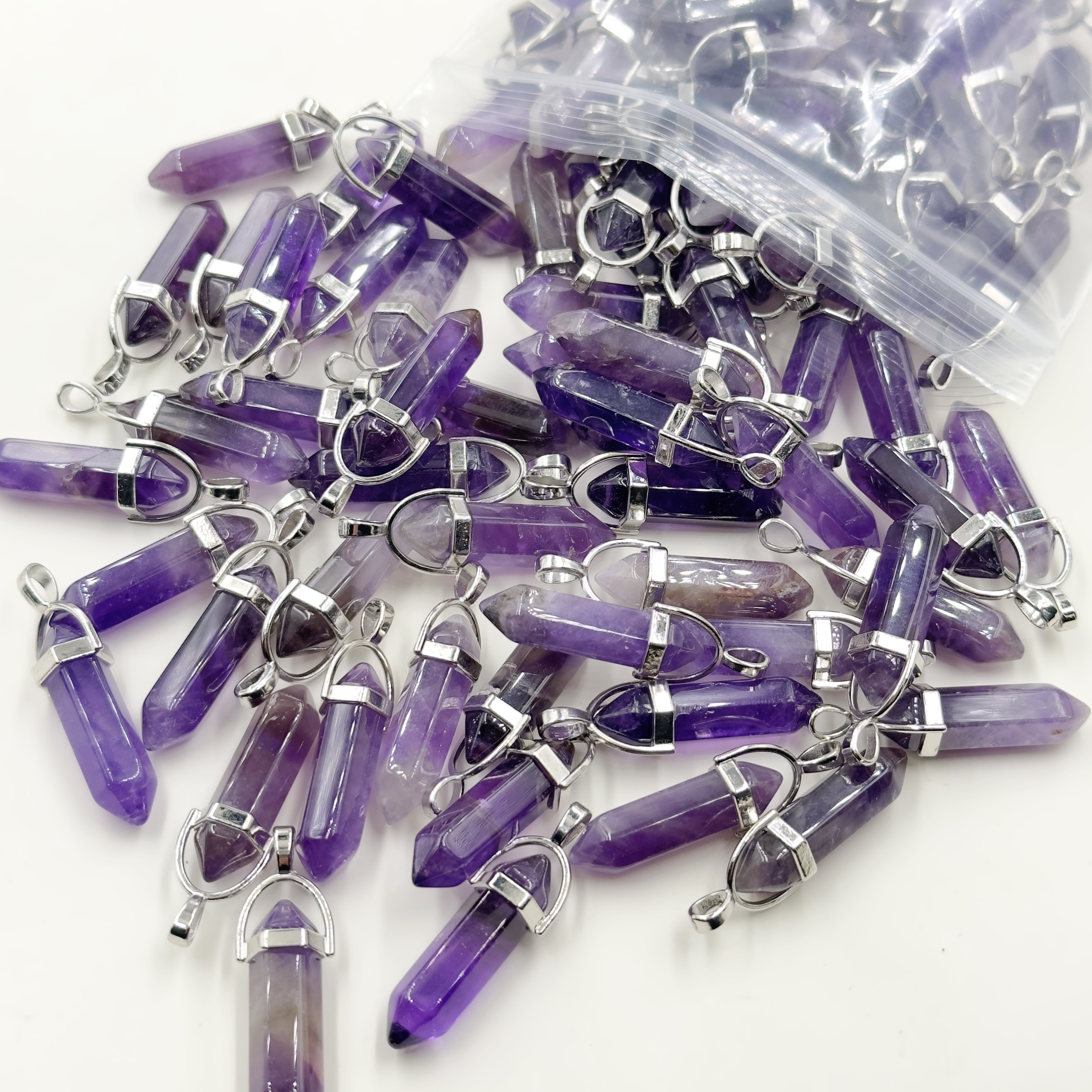 Enhance Your Energy with This Chakra Healing Pendant - Unisex Natural Stone Jewelry Featuring Rose Quartz and Amethyst Beads