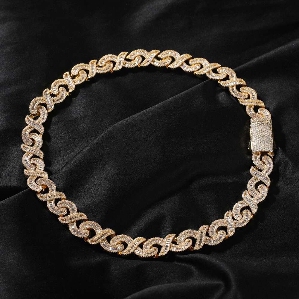 Necklace moissanite chain cuban link chainHip Hop Personality Street Diamond Necklacefcccf necklace jewelry Moissanite diamond