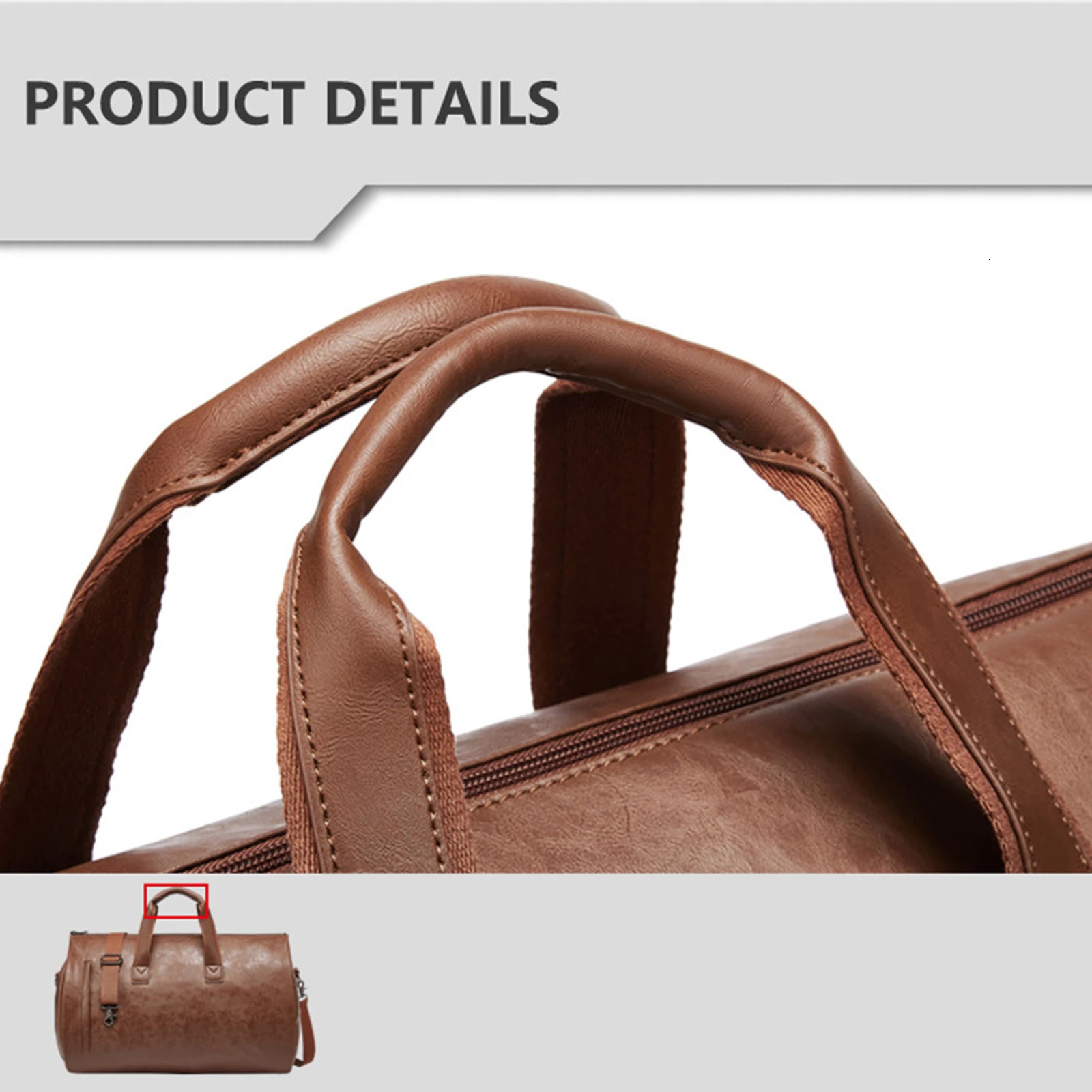Duffel Bags Duffel Bags Leather Duffle Adjustable Strap Shoulder Handbag Waterproof Extra Large Weekender Bag with Shoes Compartment for Hiking Trip 2