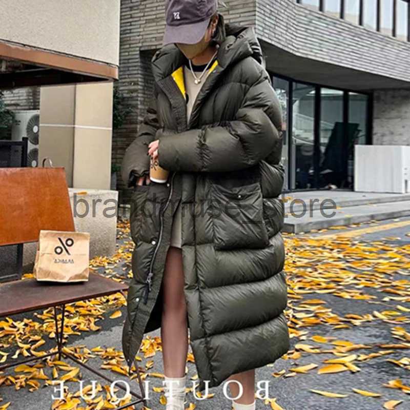 Women's Down Parkas Janveny Fashion Thickness Puffer Coat Women Oversize Winter White Duck Down Jacket Ladies Puffy Warm Snow Parkas Female Outwe