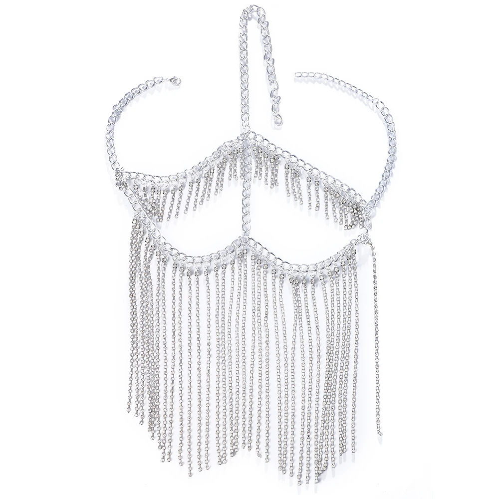 Other Indian Jewelry Full Tassel Mask Chain Decoration Face For Women Bridal Veils Wedding Crystal Beaded Christmas Party 231219
