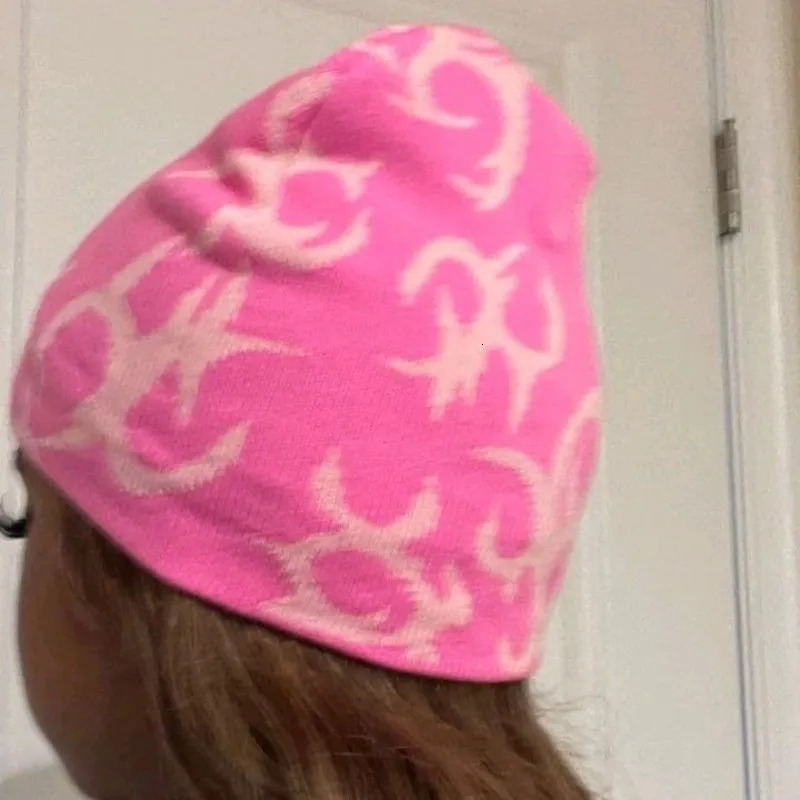 Beanie Skull Caps Fashion Net Red Wool Acrylic Pullover Hat INS Y2K Hip hop Grunge Beanie Funny street Men Women Cap Casual Skullies Outdoor 231219