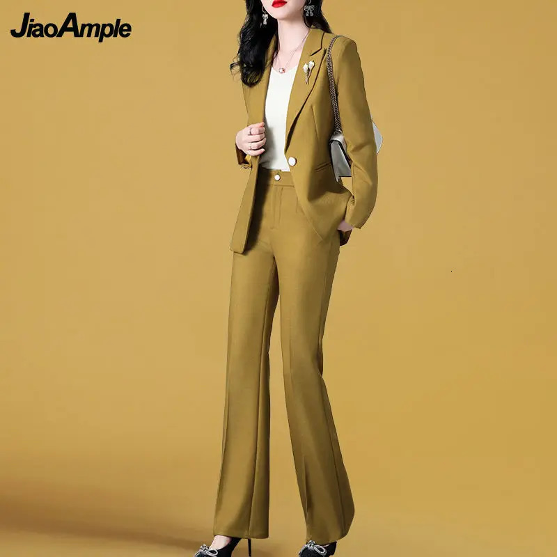 Women's Suits Blazer's 2023 Spring Autumn Fashion Professional Suit Two Piece Korean Elegant Casual Blazers Jacket Pants Matching Set 231219