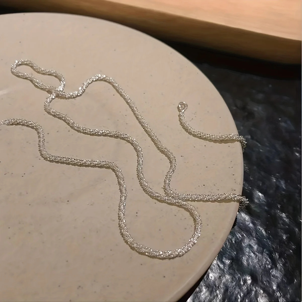 Pendant Necklaces 1Pcs Silver Colour Sparkling Clavicle Chain Choker Necklace Collar For Women Fine Jewelry Wedding Party Birthday Gift 231219