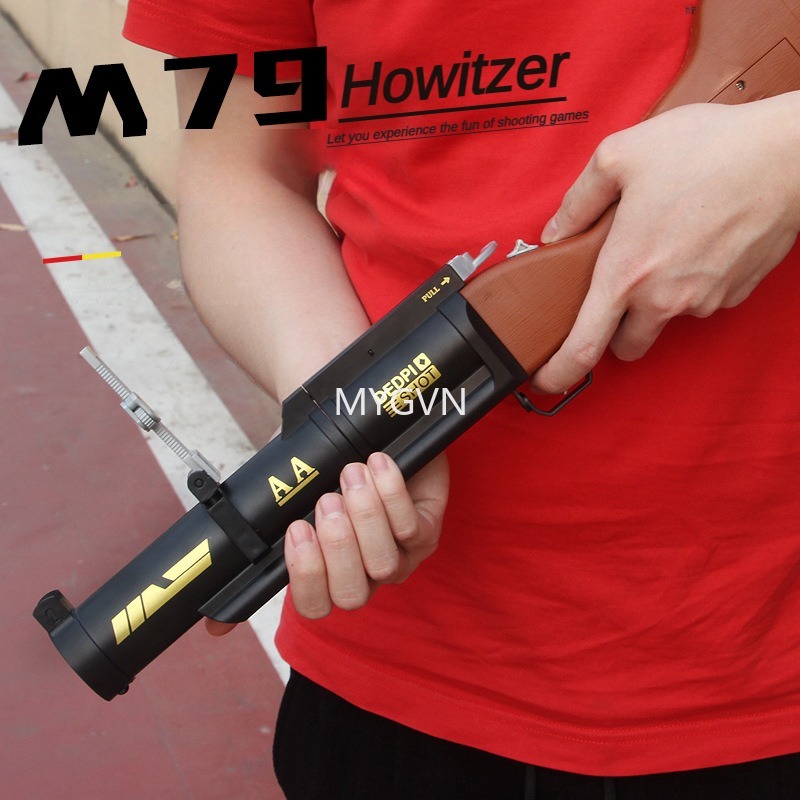 M79 Howitzer Toy Gun Soft Bullet Rocket Launcher Manual Shooting Model for Boys Kids Children Outdoor Games