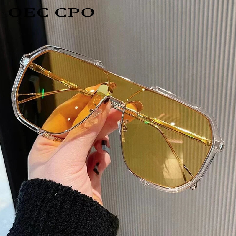 Fashion Sunglasses Frames Oversized Women 2023 Unique For Men UV400 Punk Glasses Trending Female Eyewear 231219
