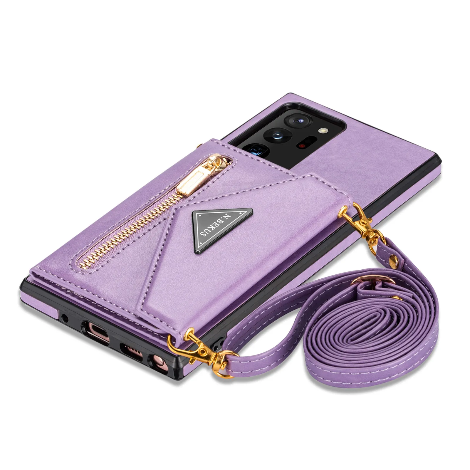 Luxury Crossbody Wallet Phone Case For Samsung Galaxy Note 20 S23 S22 S21 Ultra Plus FE Flip Leather Stand Zipper Pocket Card Holder Protective Cover 