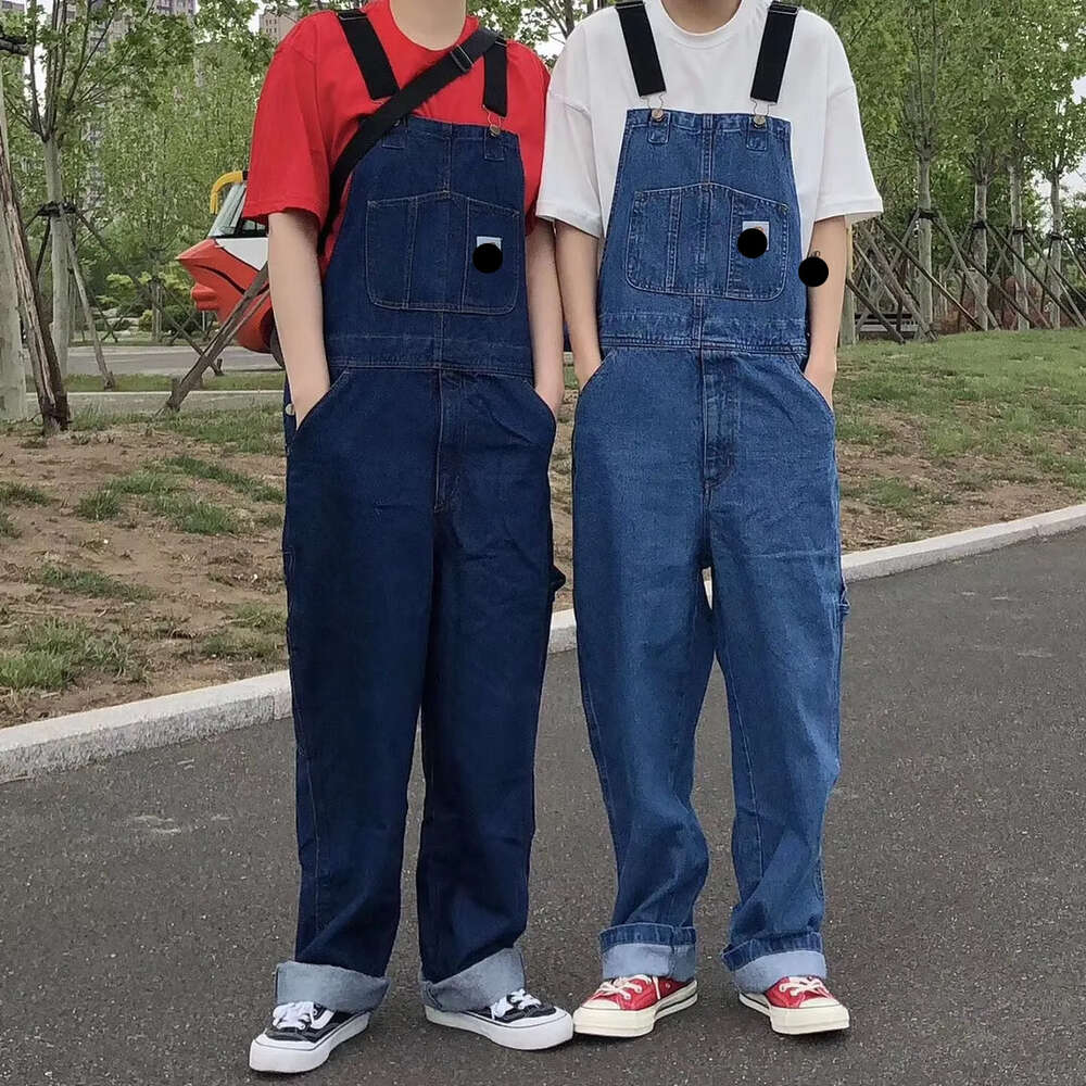 Lys Designer Jeans Top Quality Autumn/winter Workwear Denim Overalls Loose Couple Casual Straight Leg Pants for Men and Women